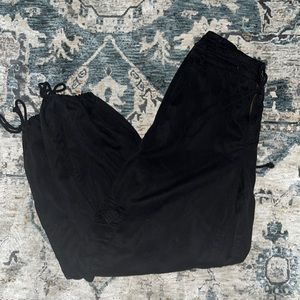 black linen cargo pants
